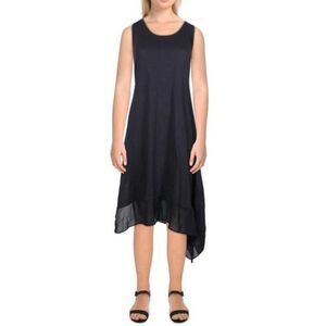 Philosophy Black Sleeveless Asymmetrical Hem Dress #232